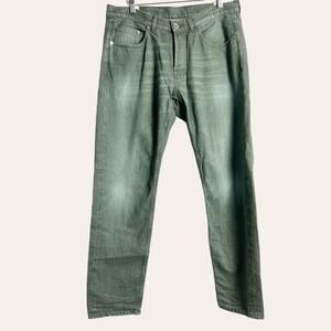 Eleventy Platinum Men's Green Straight Leg Denim Jeans Size 33 NWT